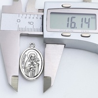 Pendentif médaille Sainte Thérèse chrétienne de style religieux de 1 pouce priez pour nous en alliage métallique