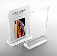 T Forme 4*6 ''Acrylique Signe Titulaire Plexiglas Table Talk Tente Titulaire