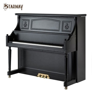 Piano acoustique mécanique Starway Classic Carving noir, 88 touches, pour enfant débutant, apprentissage, Up-133b Classic Carving - Product Image 1