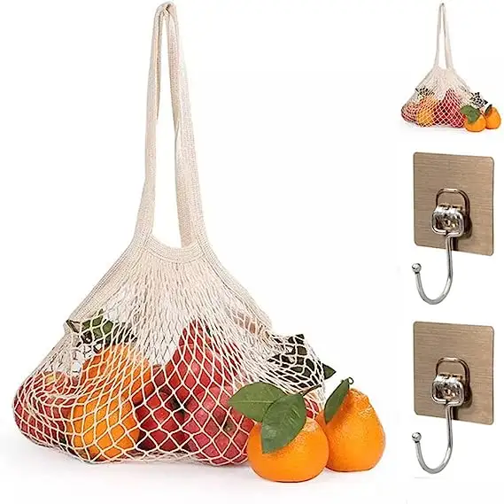 फिर से उपयोगी कपास खरीदारी बैग किराने का जाल खरीदा सामान, सब्जियों के लिए टोटे बैग खरीदारी