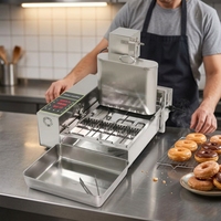 Machine à beignets semi-automatique en acier inoxydable avec friteuse intégrée, format compact pour les camions de restauration
