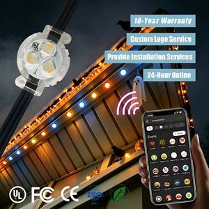Lumières ponctuelles de décoration extérieure permanentes haute luminosité 12V 24V 36V, étanches IP68, pour gouttières et éclairage de Noël en forme de pierres précieuses - Product Image 1