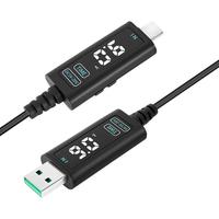 Kabel Pengisian Cepat Tegangan Dapat Disesuaikan DC 5V 12V 20V USB/Tipe-C ke DC 5.5*2.5MM Cocok untuk Modem Optik, Router, dan Laptop