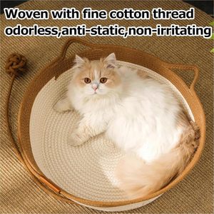 Cesto per Animali Domestici in Corda di Cotone Intrecciata a Mano di Alta Qualità per Gatti con Divertente Palla da Gioco - Product Image 6