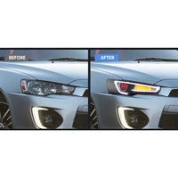 Faro delantero LED Fortis Hatchback Lancer faros delanteros Sequentail Demon Eyes para Galant/Lancer EVO EX 2008-2017