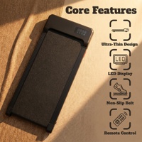 Treadmill Elektrik Bawah Meja Slim Fit Mesin Lari Fungsi Getaran Mini Walking Pad dengan Remote Control