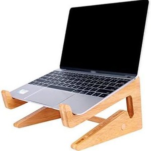 Bamboo Laptop Stand <b>Foldable</b> Portable <b>Desk</b> Support for Laptops Cooling Design - Product Image 3