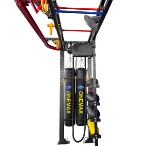 Système de piste de frappe intégré MMA ONEMAX incluant une machine à tirer la corde de sac de frappe, des haltères et des plaques de poids - Product Image 2