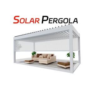 Mới đến tán vườn Patio cơ giới Louvre mái năng lượng mặt trời Powered bảng điều khiển từ xa điều khiển mặt trời Màn hình năng lượng mặt trời pergola tán - Product Image 4