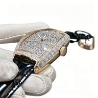 Montre mécanique entièrement sertie de diamants pour femme, étanche, bracelet en cuir, montre-bracelet de luxe, meilleure vente 2026