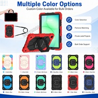 Étui antichoc intégral WESOROL pour Samsung Tab A11 Plus 11 2025 Tab A9 Plus 11 2023 avec support rotatif et bandoulière