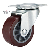 Roulettes pivotantes en polyuréthane rouge pour fabricants, 2, 2,5, 3, 4 pouces, protection du sol pour meubles