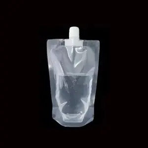Bolsa de plástico transparente para bebidas, bico de plástico transparente para bebidas energéticas, café, cerveja, suco, molho, shampoo, água, saco para bebidas, 30-1000ml