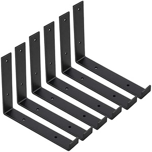 Staffa <span class=keywords><strong>per</strong></span> Mensola Vintage Resistente, Ribaltabile, Rinforzata, 12 Pollici, in Ferro, da Parete, Galleggiante, Dorata - Product Image 2