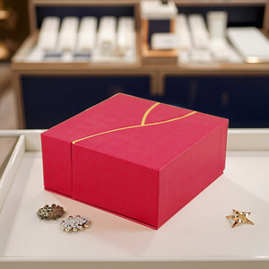 กล่องแบบเปิดสองด้านหรูหราเกรดสูงสำหรับเพศตรงข้ามสามารถปรับแต่งโลโก้ได้สามารถใช้สำหรับบรรจุภัณฑ์เครื่องประดับในงานแต่งงาน - Product Image 2