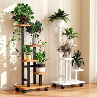 Étagère de rangement mobile en fer forgé, support multi-niveaux pour pots de fleurs, pour balcon, salon, étagère pour plantes succulentes, en métal durable