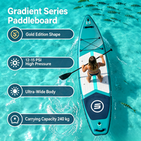 Planche de paddle gonflable tout usage 335x84x15cm en EVA PVC double couche pour le surf, la pêche, le kayak et la course en plein air