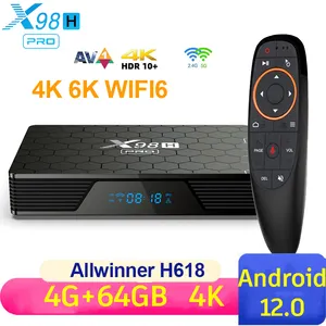 X98H PRO Smart TV BOX Android 12 4GB 32GB 64GB TVBOX Allwinner H618 2,4/5G Dual Wifi6 1000M BT 4K Media Player Set Top Box 2G16G