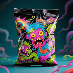 Personalizado al por mayor 3,5G 7g 14g 28G personalizado impreso plástico de pie bolsa impermeable 3,5g comida poliéster película bolsa con <span class=keywords><strong>mi</strong></span> logotipo - Product Image 2