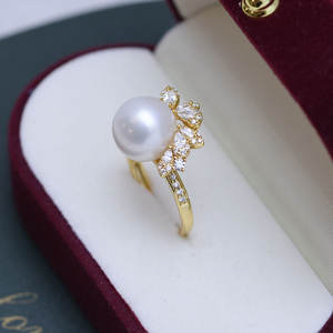 10-11mm Freshwater Round Pearl Ring S925 Silver with Adjustable Opening Strong Light and Fine Flaws Elegant Flap Jewelry - Product Image 3