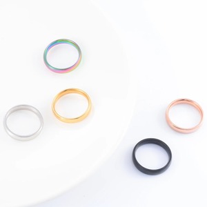 Bague de couple <span class=keywords><strong>en</strong></span> acier inoxydable de 6 mm couleur <span class=keywords><strong>arc</strong></span>-<span class=keywords><strong>en</strong></span>-<span class=keywords><strong>ciel</strong></span>, classique, PVD, simple et lisse, pour femme et fille, taille 5-9 - Product Image 2