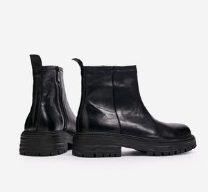 Nouvelles bottes en cuir pour hommes, tendance, polyvalentes, à tige haute et semelle épaisse, pour le travail - Product Image 2