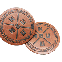 Insigne en cuir avec logo en relief personnalisé de haute qualité patchs en cuir ronds pour chapeaux