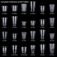 Gobelets en plastique PET à impression UV à paroi unique et logo personnalisé 8-32oz tasses à café glacées jetables transparentes avec couvercles vente en gros