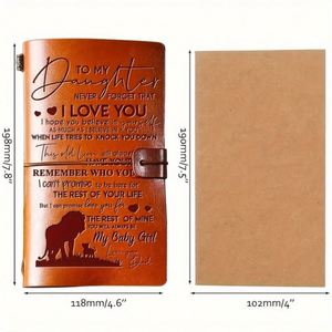 A3 Spiral Address <b>Book</b> 144 Pages University Ruled Engraved PU Leather Notebook - Product Image 2