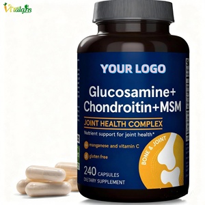自有品牌氨基葡萄糖、软骨素和MSM胶囊关节支持补充剂，含维生素C和锰，促进骨骼和关节健康 - Product Image 1
