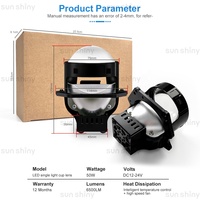 Kit de rénovation de phares de voiture avec lentille de projecteur Bi-LED super lumineuse de 3,0 pouces, 13000LM, 6500K, ajustement universel