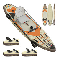 Planche à pagaie gonflable 12'x35"x6" avec siège et repose-pieds gonflables, 5 ailerons, technologie Drop Stitch, design portable pour lacs et rivières