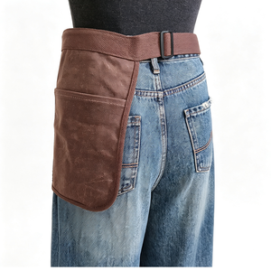 <span class=keywords><strong>Delantal</strong></span> <span class=keywords><strong>de</strong></span> Lona Encerada Color Café, Duradero y Moderno, con Múltiples Bolsillos, Diseño Corto, Uniforme <span class=keywords><strong>de</strong></span> Trabajo para Floristería y Panadería - Product Image 4