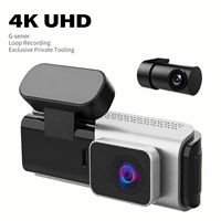 Caméra de tableau de bord 4K UHD à double objectif, enregistreur vidéo numérique caché, WiFi, GPS, vision nocturne, capteur G, enregistrement en boucle, grand angle, dashcam 4K