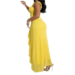 Sexy Women's New Arrival <b>Spaghetti</b> <b>Strap</b> Lace-Up Solid Color Slit Dresses Fashion - Product Image 4