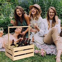 Fabriqués à la main 3 paquets de caisses de rangement pour cadeaux de bébé en bois de pin massif naturel non fini avec poignée