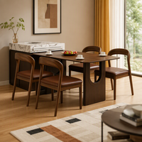 Chaise de salle à manger minimaliste italienne MULIGNA en bois massif, dossier en U, assise rembourrée, sans accoudoirs, pour salle à manger, cuisine, restaurant