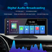Radio numérique DAB 10,26 pouces avec CarPlay et Android Auto pour montage sur tableau de bord, Wi-Fi intégré et écran tactile, musique USB