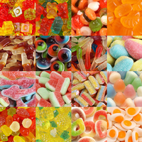 Bonbons en gros pour fabricants de confiseries : Bonbons gélifiés bleus en forme de dauphin de dessin animé et de requins, bonbons en vrac
