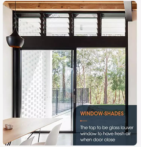 A doble Triple vidriado al aire libre de aluminio Interior de vidrio granero Manual con puerta corredera con red de Mosquito - Product Image 2