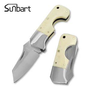 best-selling hand made Aus-8 stainless steel bone handle folding wholesale small knife with cigar cutter