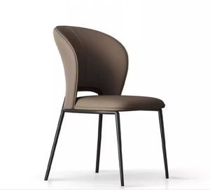 Chaises de salle à manger rembourrées de style nordique, luxe, hauteur réglable, pieds en métal, utilisation moderne pour hôtel et appartement, minimaliste - Product Image 2