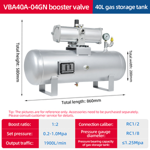 Pompe de surpression d'air VBAT40A avec régulateur de surpression 40L et compresseur d'air VBA - Product Image 3
