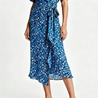 Robe midi à imprimé floral, col en V, manches à volants, élégante, décontractée, pour tous les jours, imprimé floral multicolore