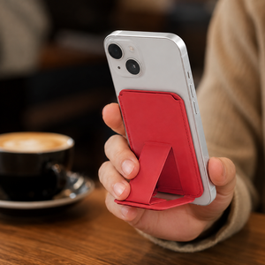 Porte-cartes d'identité pliable en cuir fin avec logo personnalisé, 3 emplacements, support magnétique pour téléphone en PU compatible <span class=keywords><strong>MagSafe</strong></span> pour <span class=keywords><strong>iPhone</strong></span> 15/16/17 - Product Image 2