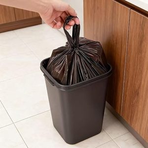 Bolsas de Plástico Negras para Camisetas Huamaohengchun, Paquete de 100, 12.6'' x 6.5'' x 21'', Bolsa Negra para Compras, Hogar, Supermercado, Restaurante - Product Image 2