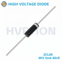 Diode haute tension 2CL69, 4KV/5mA 80nS, diode à récupération rapide, diode haute tension basse intensité avec boîtier miniature 3*8 mm.