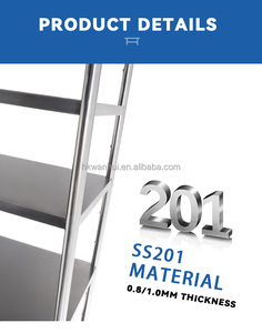 Estanterías Comerciales de Acero Inoxidable de 4 Niveles para Cocina Industrial, Unidades de Estanterías Ventiladas de Alta Resistencia - Product Image 4