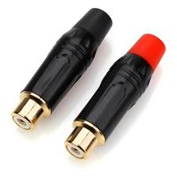 Adaptateur de prise femelle RCA plaqué or, connecteur de câble audio, prises de haut-parleur