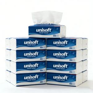 Mouchoirs en papier imprimés de marque UNISOFT, vente en gros, logo personnalisé, 3 plis, en pâte de bois vierge, paquet souple, pour usage domestique - Product Image 3